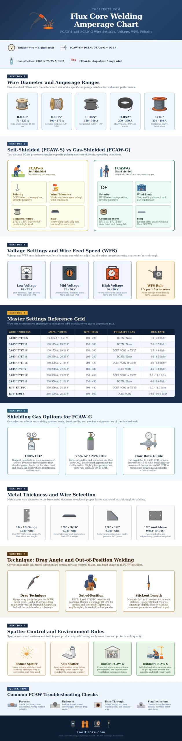 Flux Core Welding Amperage Chart