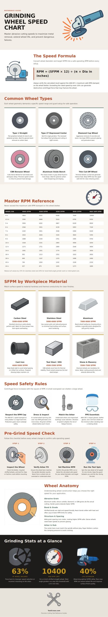 Grinding Wheel Speed Chart