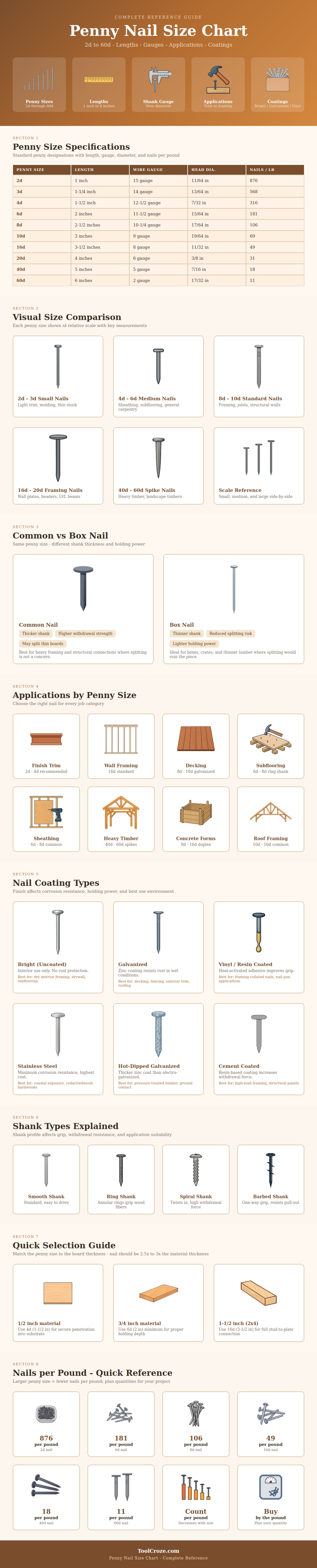 Penny Nail Size Chart