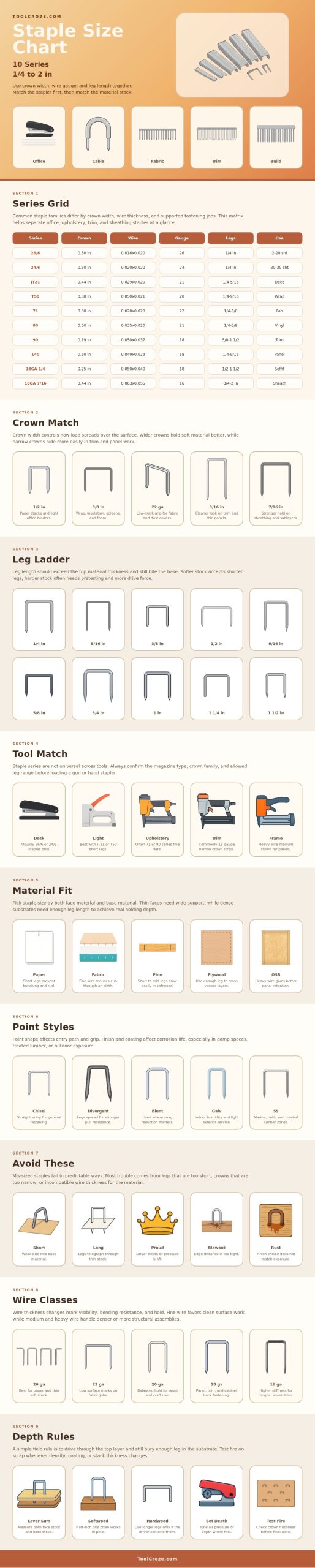Staple Size Chart