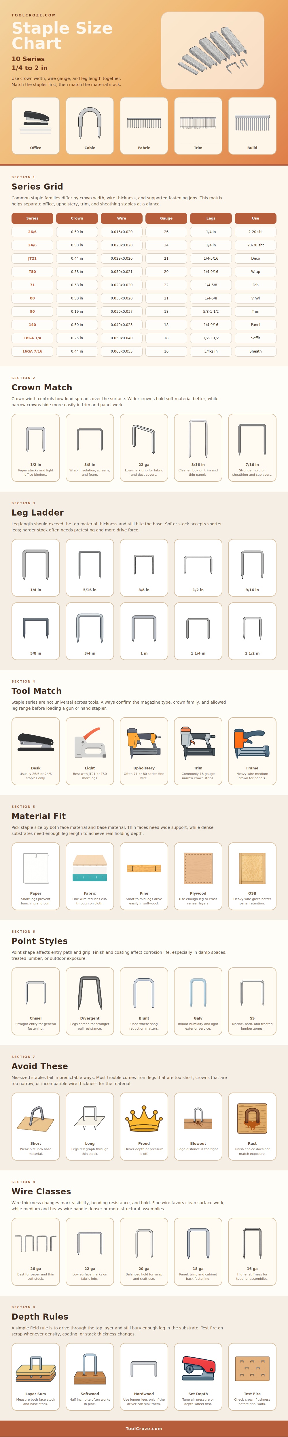 Staple Size Chart