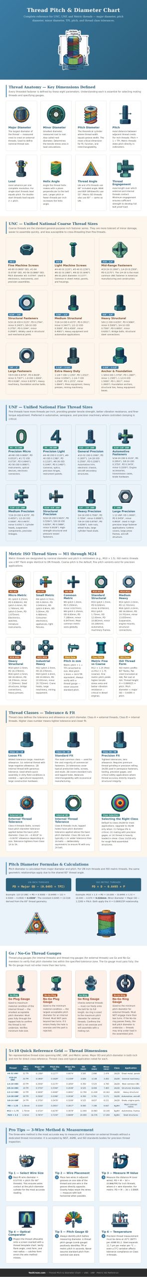 Thread Pitch Diameter Chart