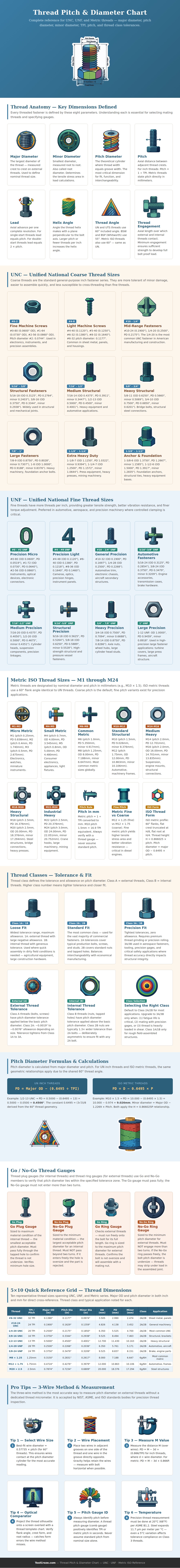 Thread Pitch Diameter Chart