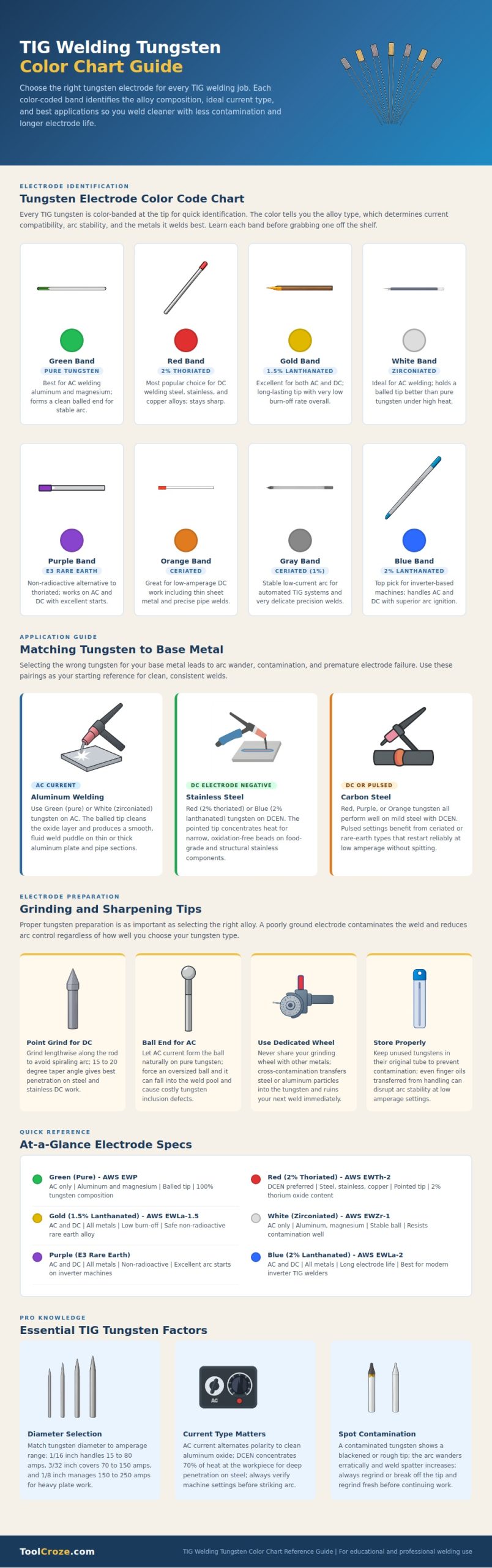 Tig Welding Tungsten Color Chart