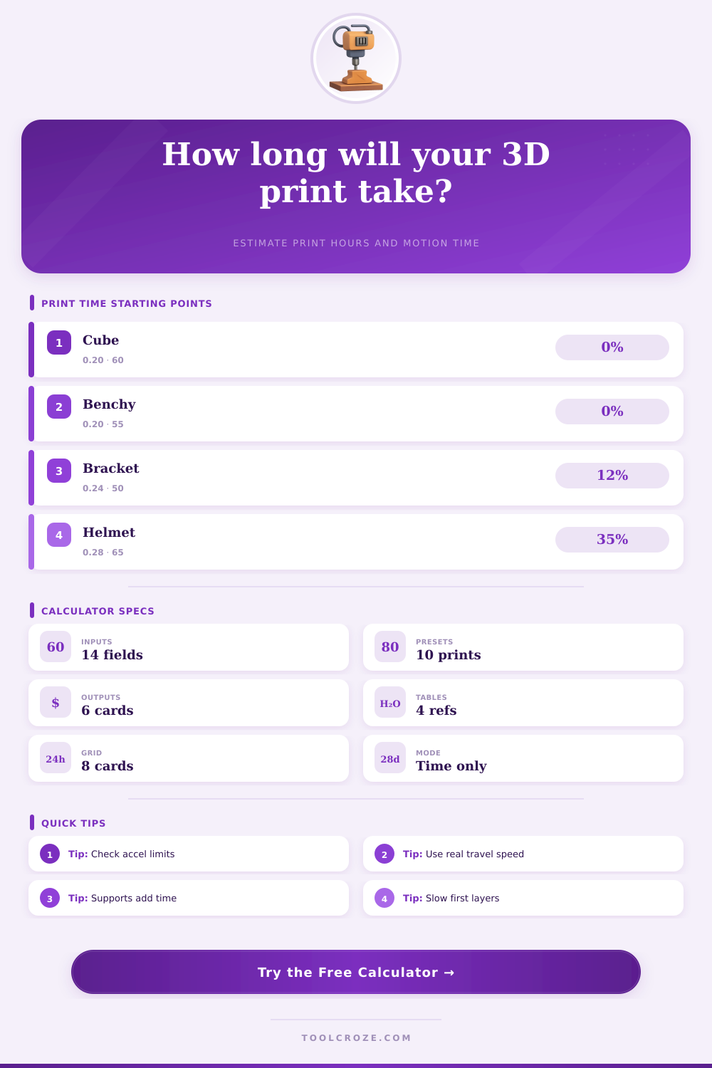 3D Print Time Calculator