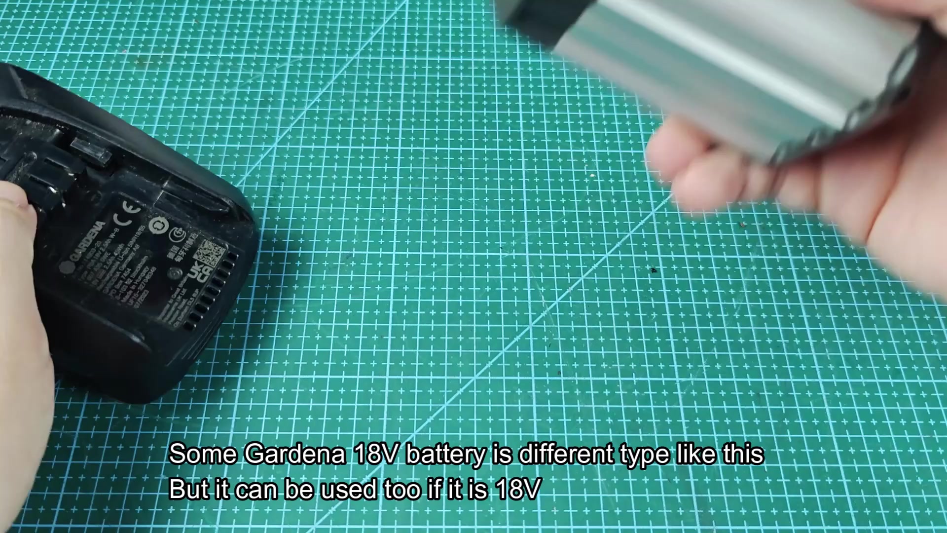 Alternative gray Gardena 18V battery style