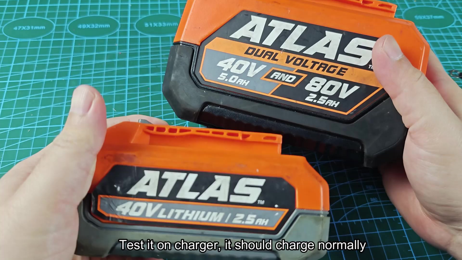 Atlas dual voltage lithium battery labels