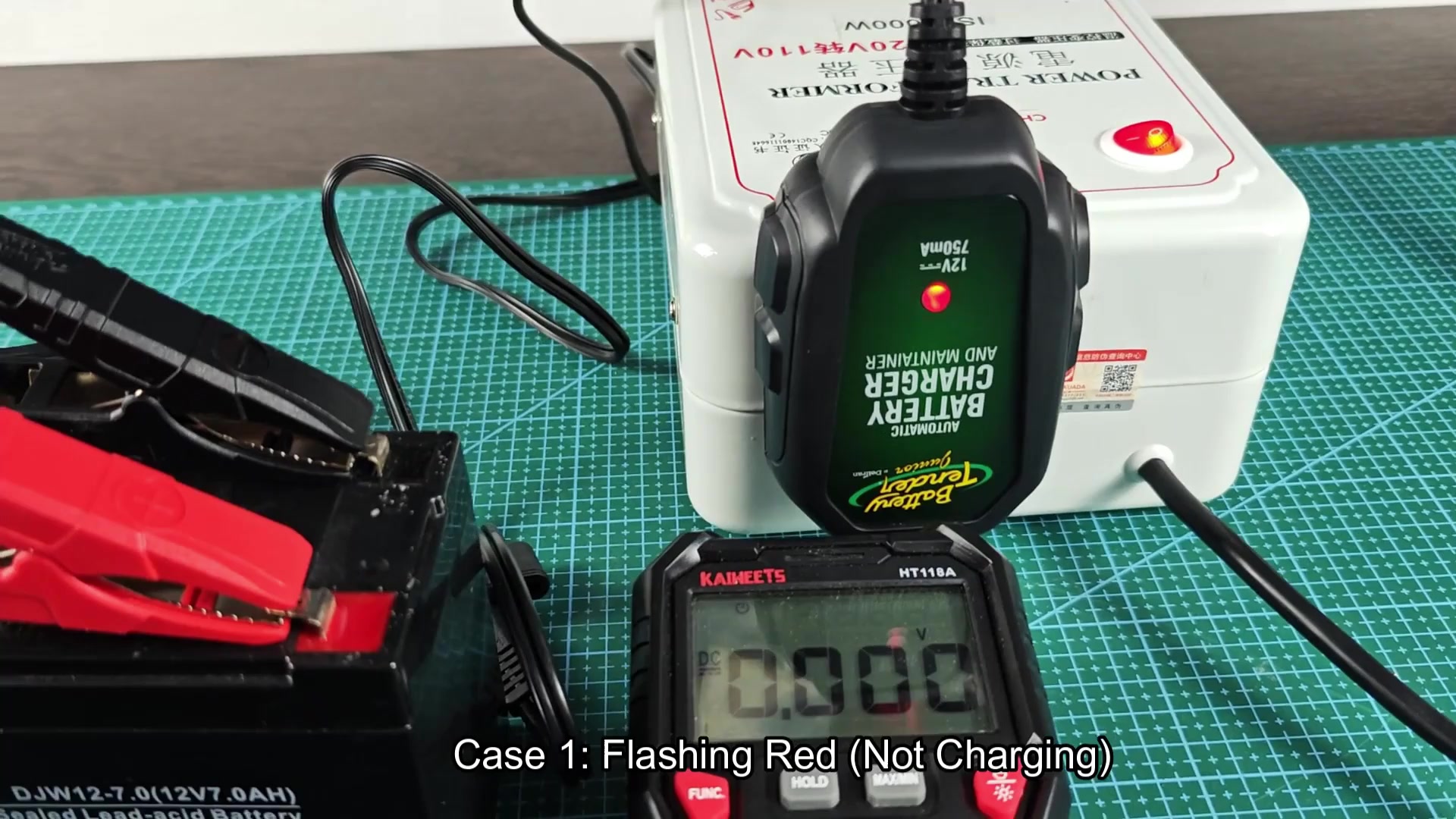 Battery Tender red LED lit with multimeter reading 0.000 Battery Tender red LED lit with multimeter reading 0.000