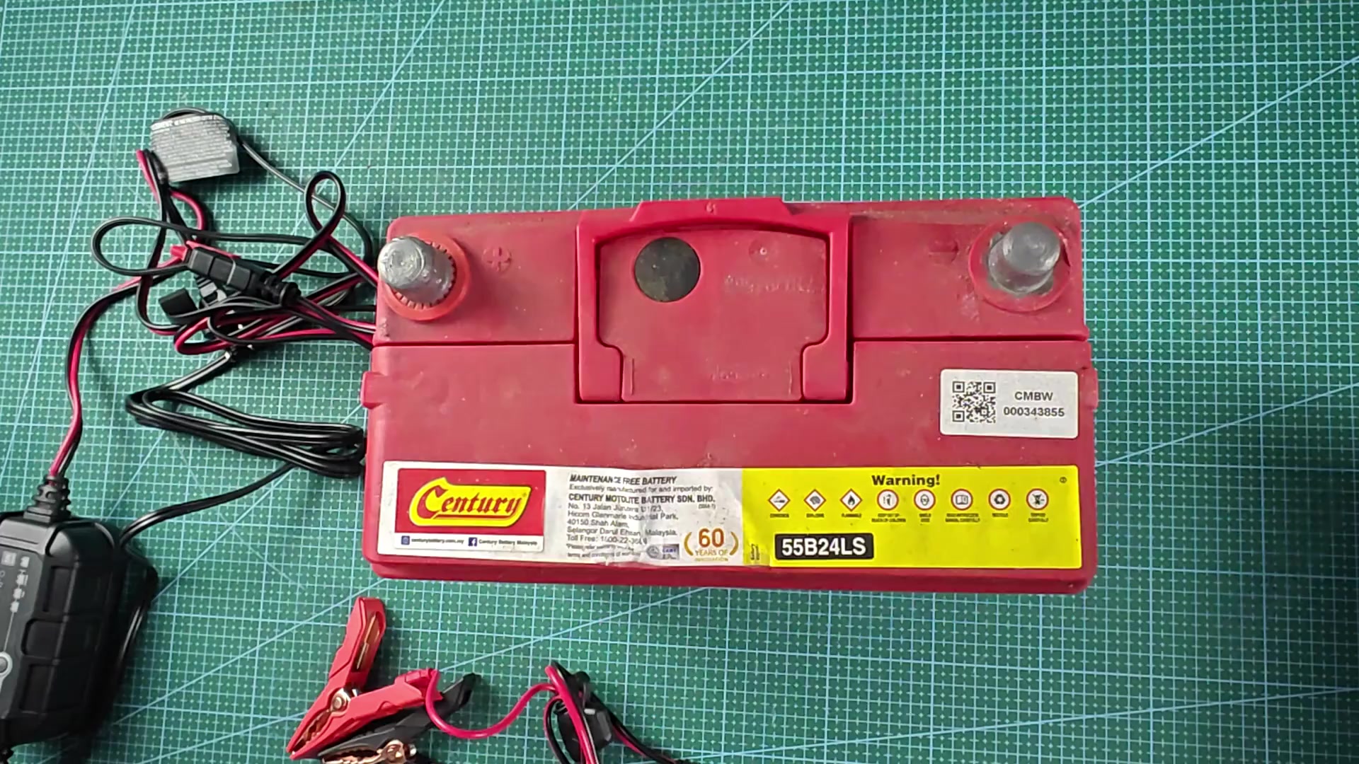 Century 55B24LS battery ready for NOCO Genius 5 test Century 55B24LS battery ready for NOCO Genius 5 test