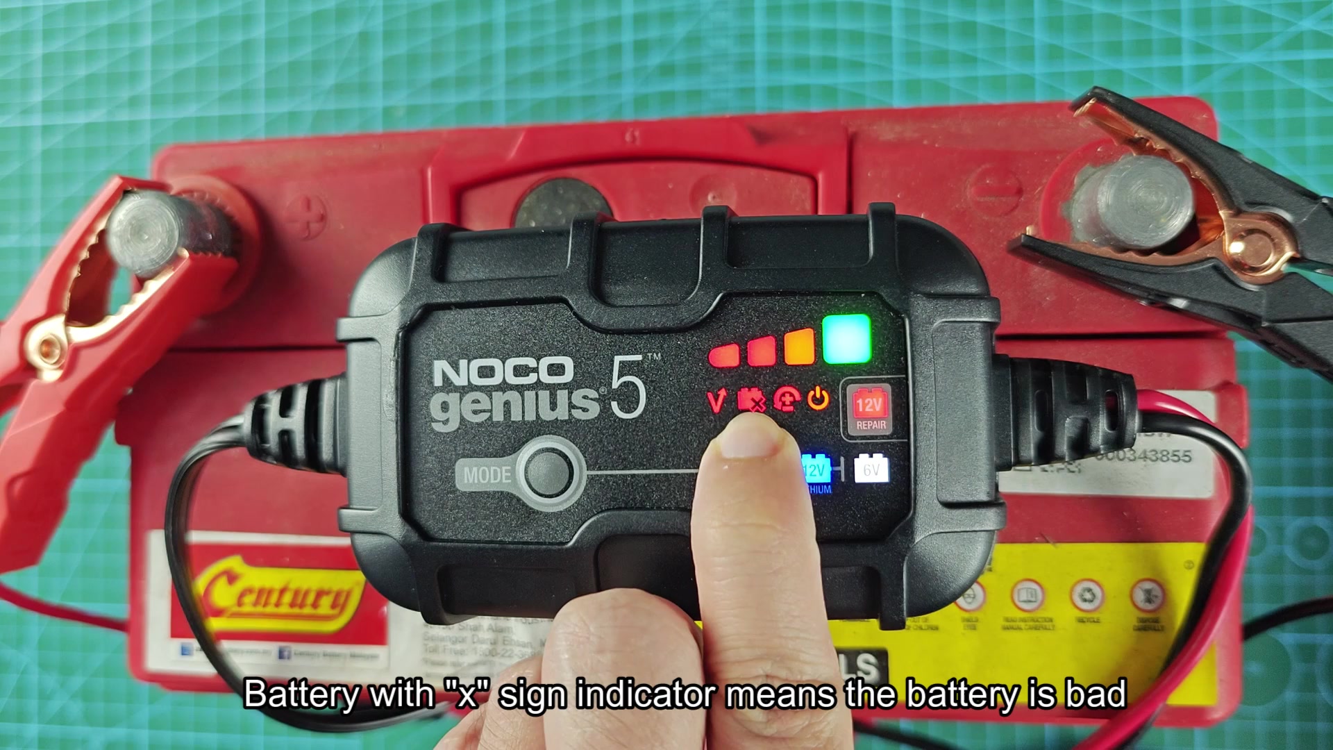 Charger showing repair and error warnings
