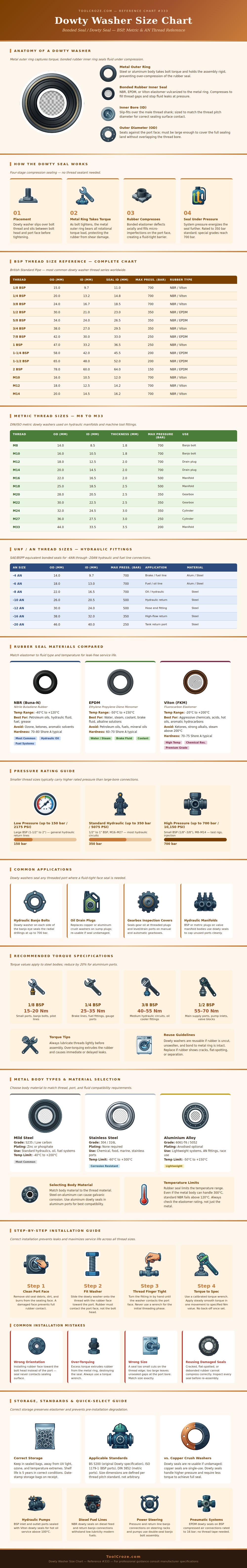 Dowty Washer Size Chart