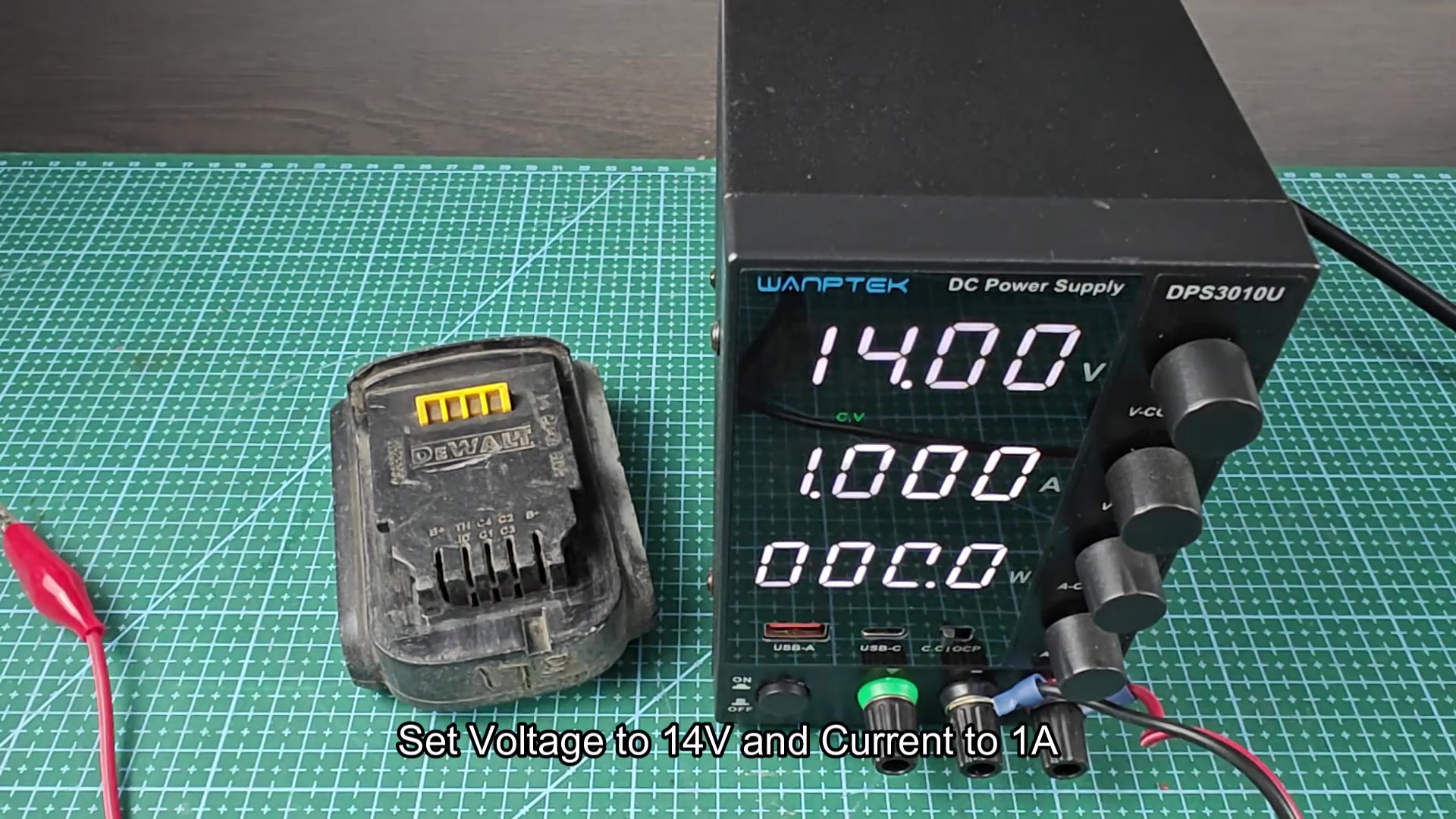 DPS3010U display set to 14V and 1A DPS3010U display set to 14V and 1A