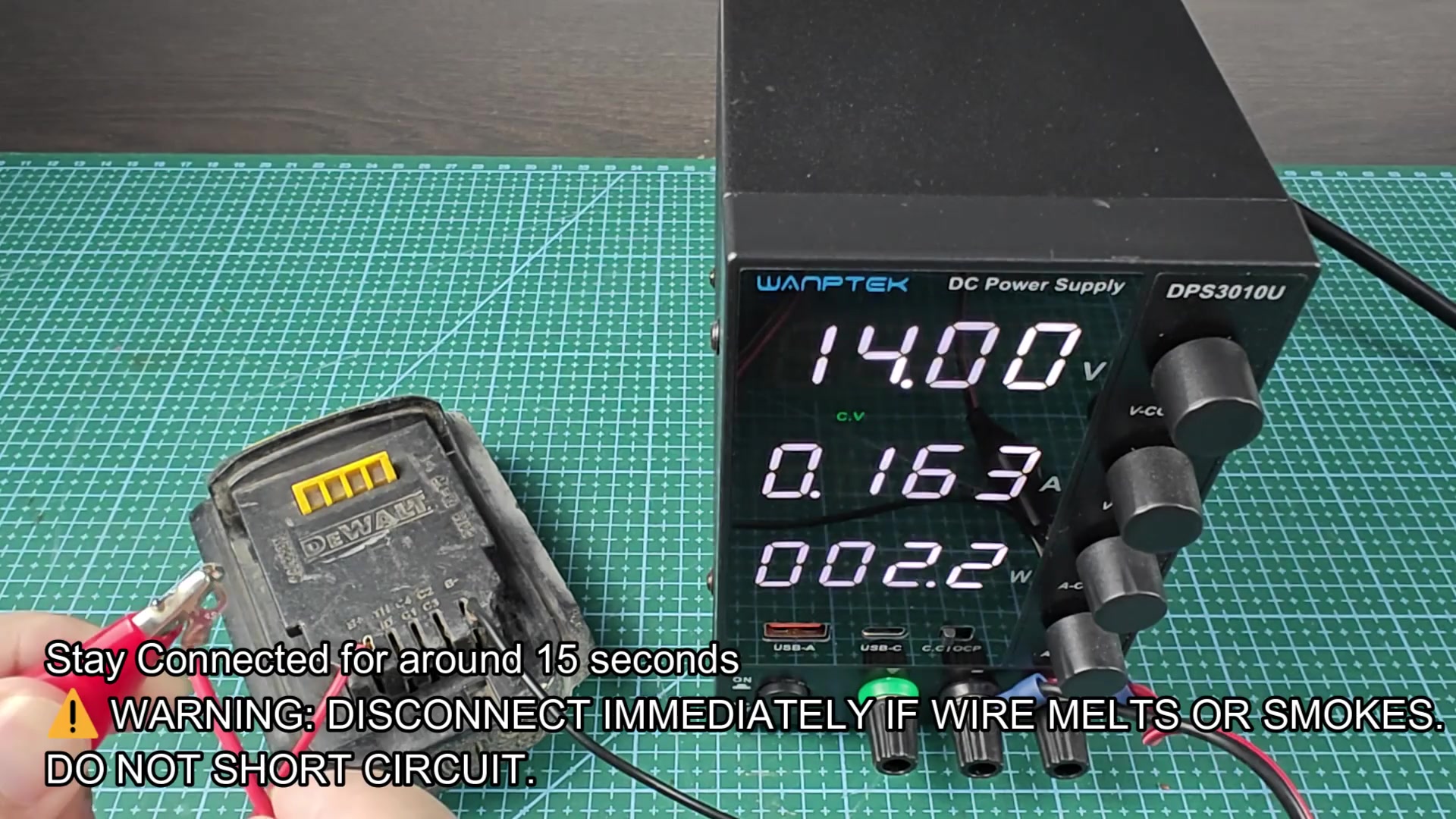DPS3010U outputting 13.58V 1A to DEWALT battery DPS3010U outputting 13.58V 1A to DEWALT battery