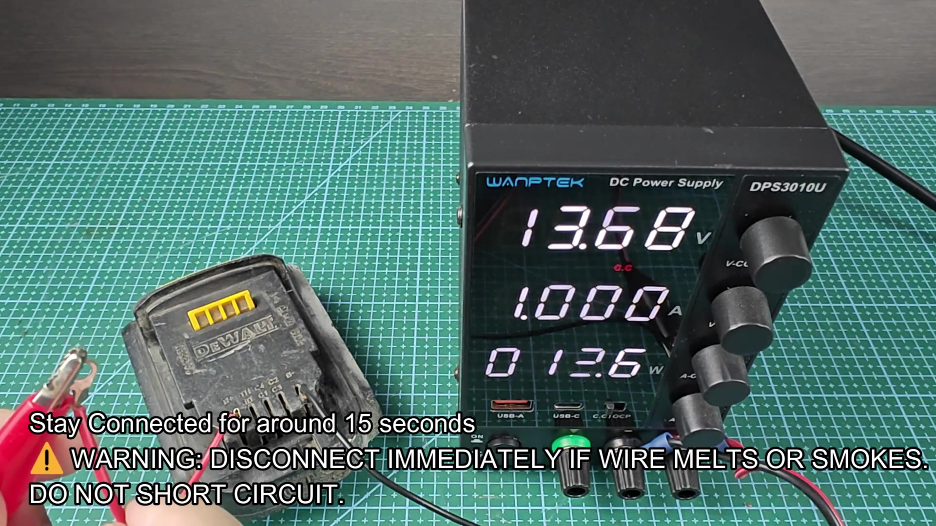 DPS3010U reading 13.66V during 15-second connection DPS3010U reading 13.66V during 15-second connection