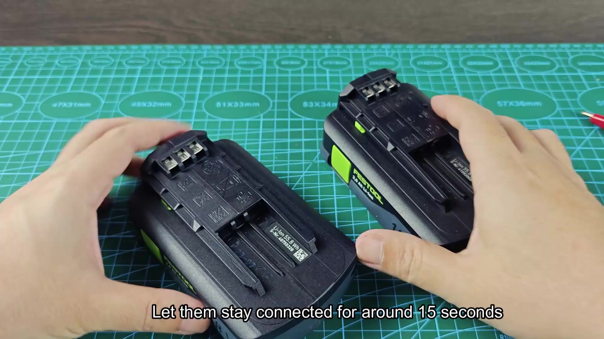 Festool 18V 3.0Ah Li-ion batteries held up