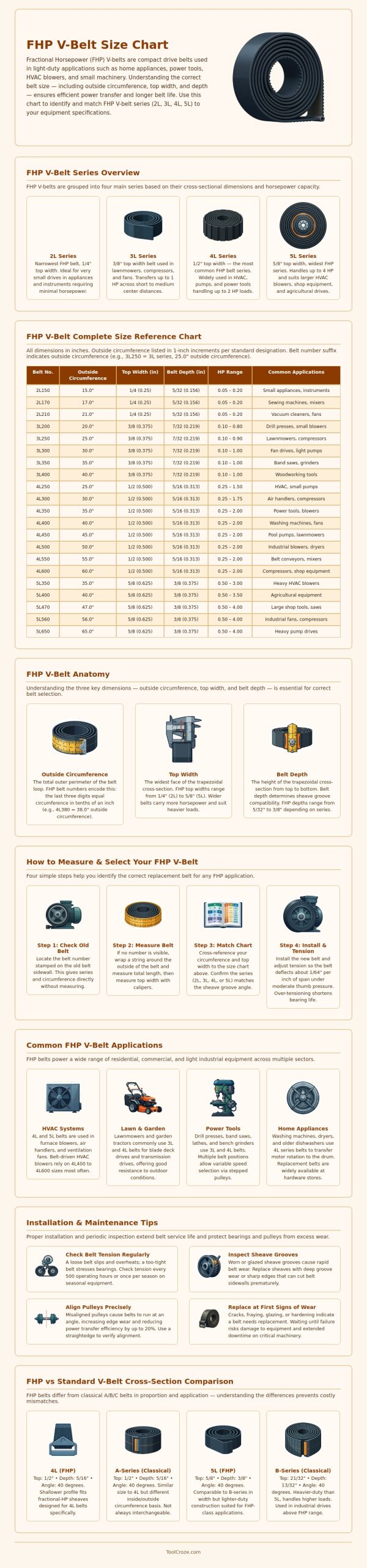 Fhp V Belt Size Chart
