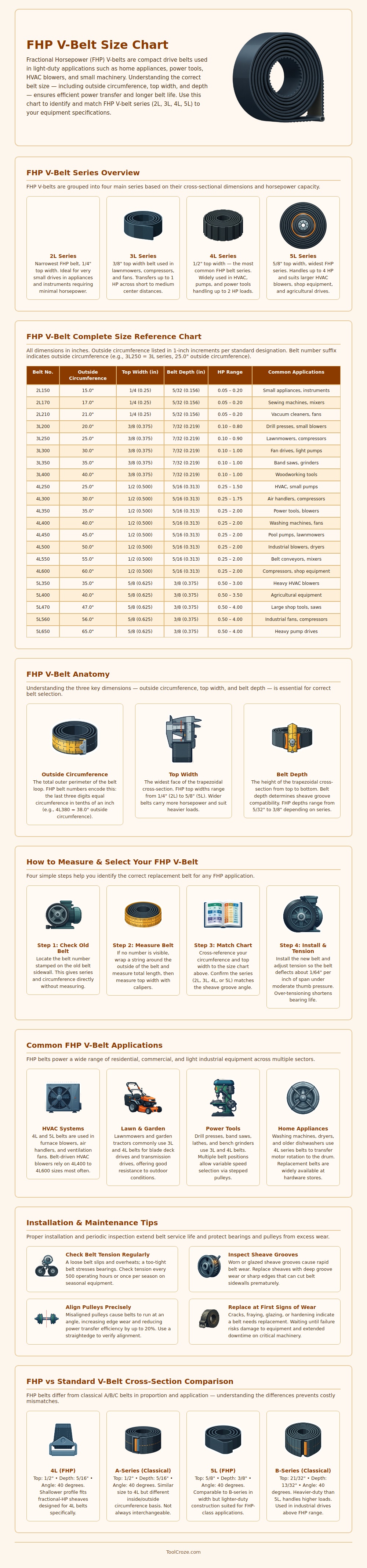 Fhp V Belt Size Chart