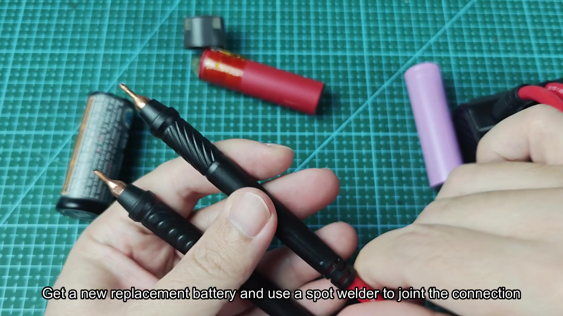 FNIRSI spot welder screen with replacement battery parts