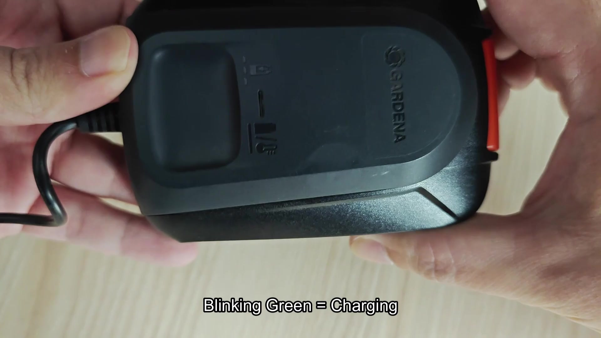 Gardena charger blinking green while docked Gardena charger blinking green while docked