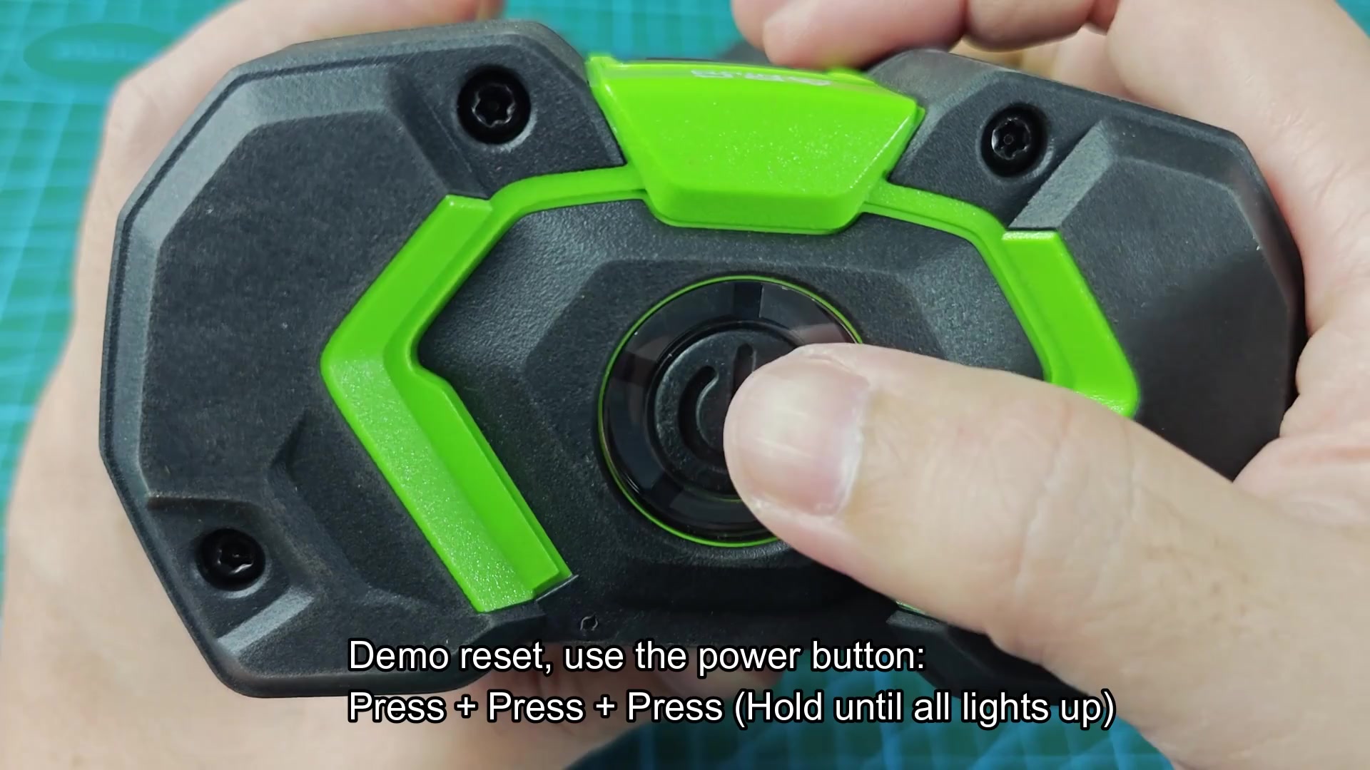 Green light ring illuminates during reset