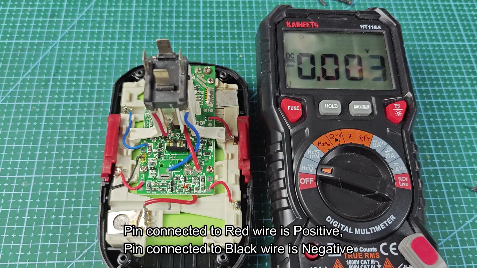 KAIWEETS HT118A multimeter reading near zero volts on board KAIWEETS HT118A multimeter reading near zero volts on board