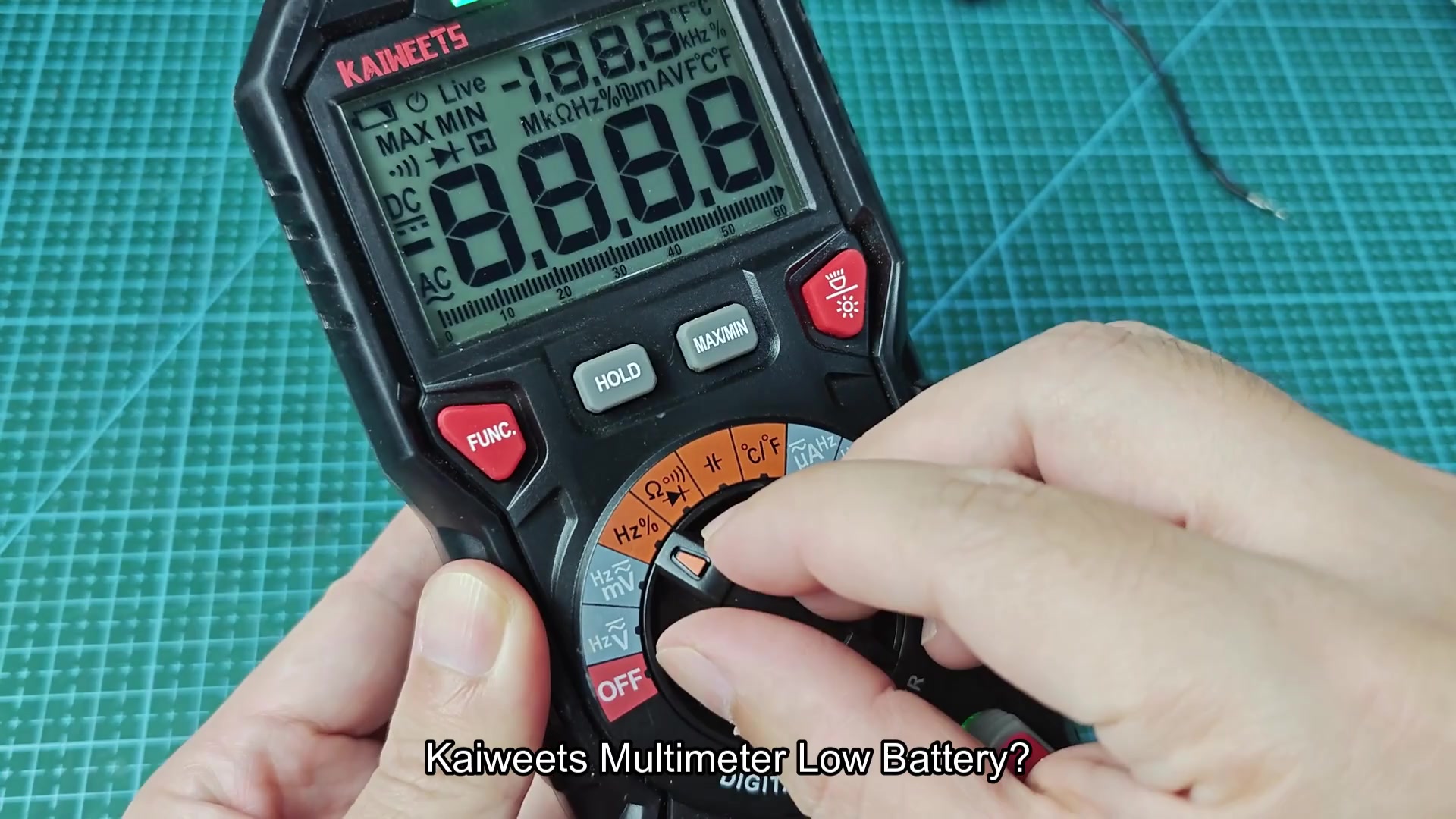 Kaiweets multimeter powering on low battery