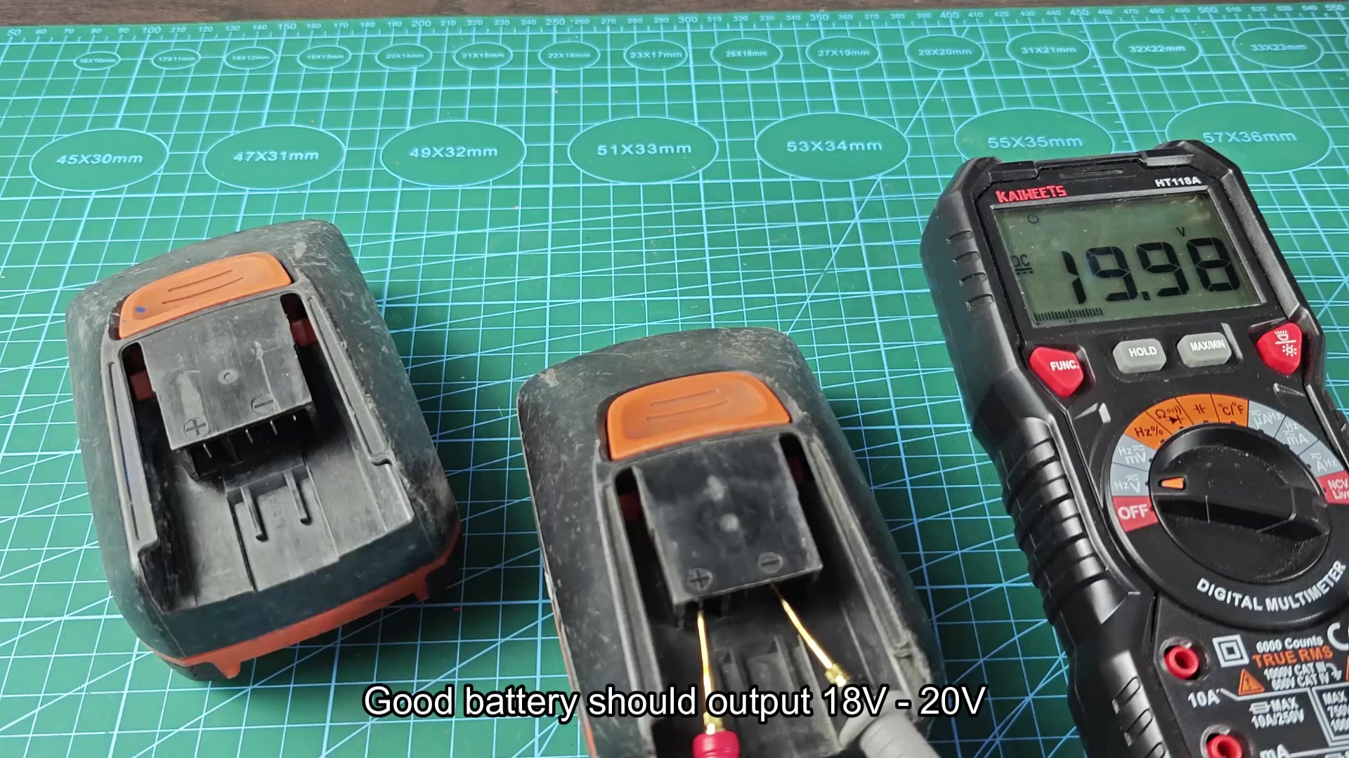 Multimeter reading good battery voltage