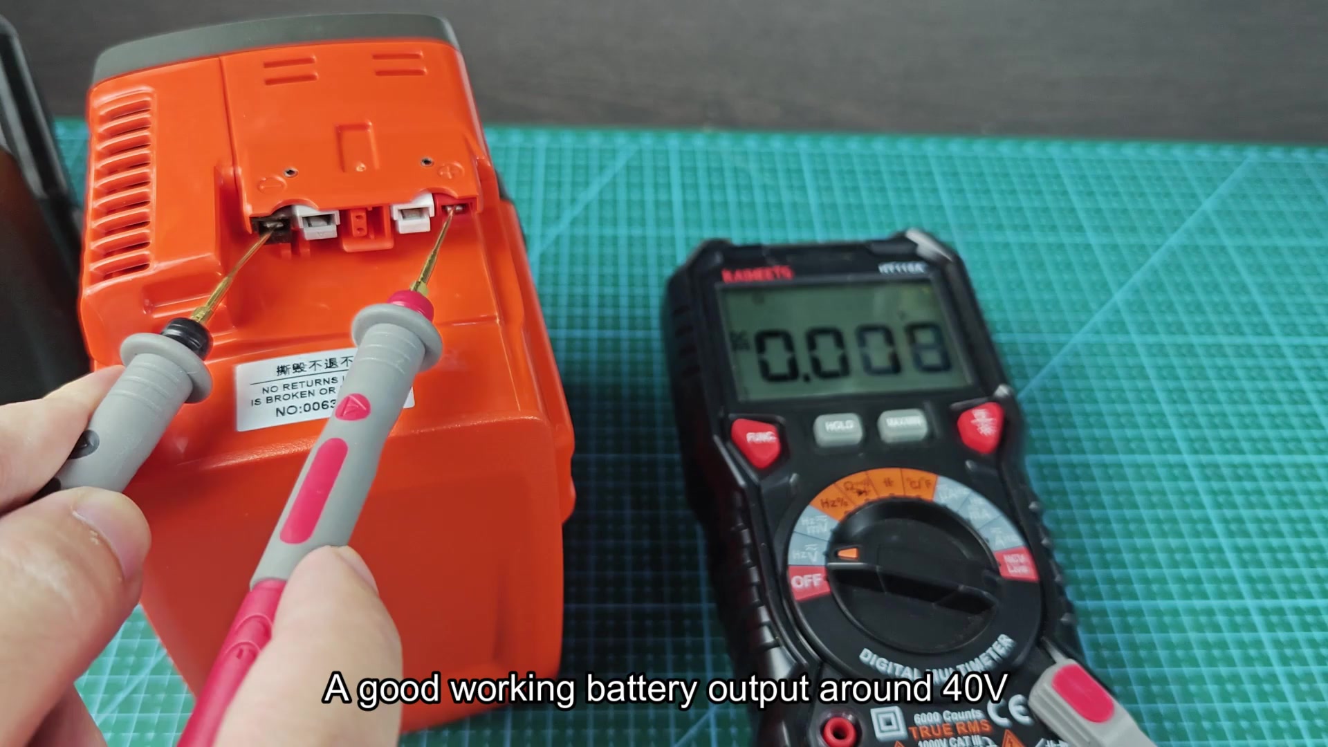 Multimeter reads 38.76V on battery terminals Multimeter reads 38.76V on battery terminals
