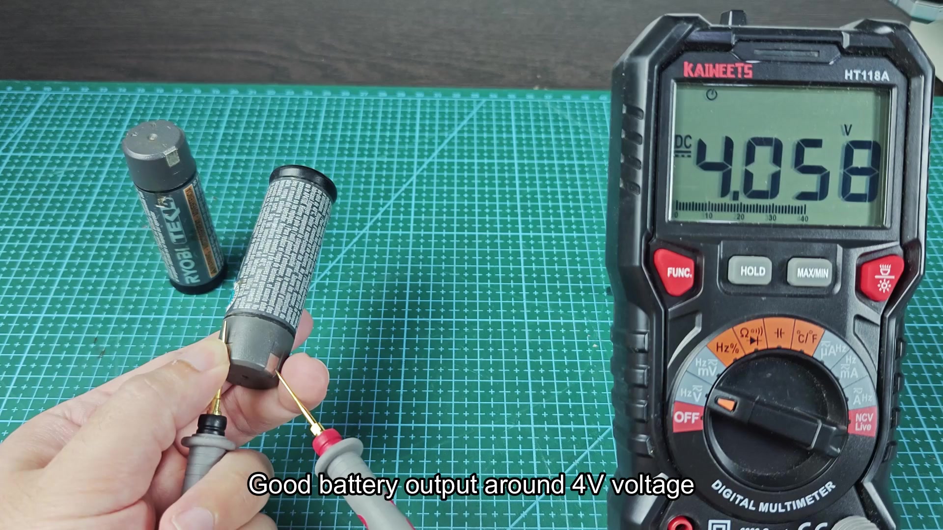 Multimeter reads 4.058V on good battery