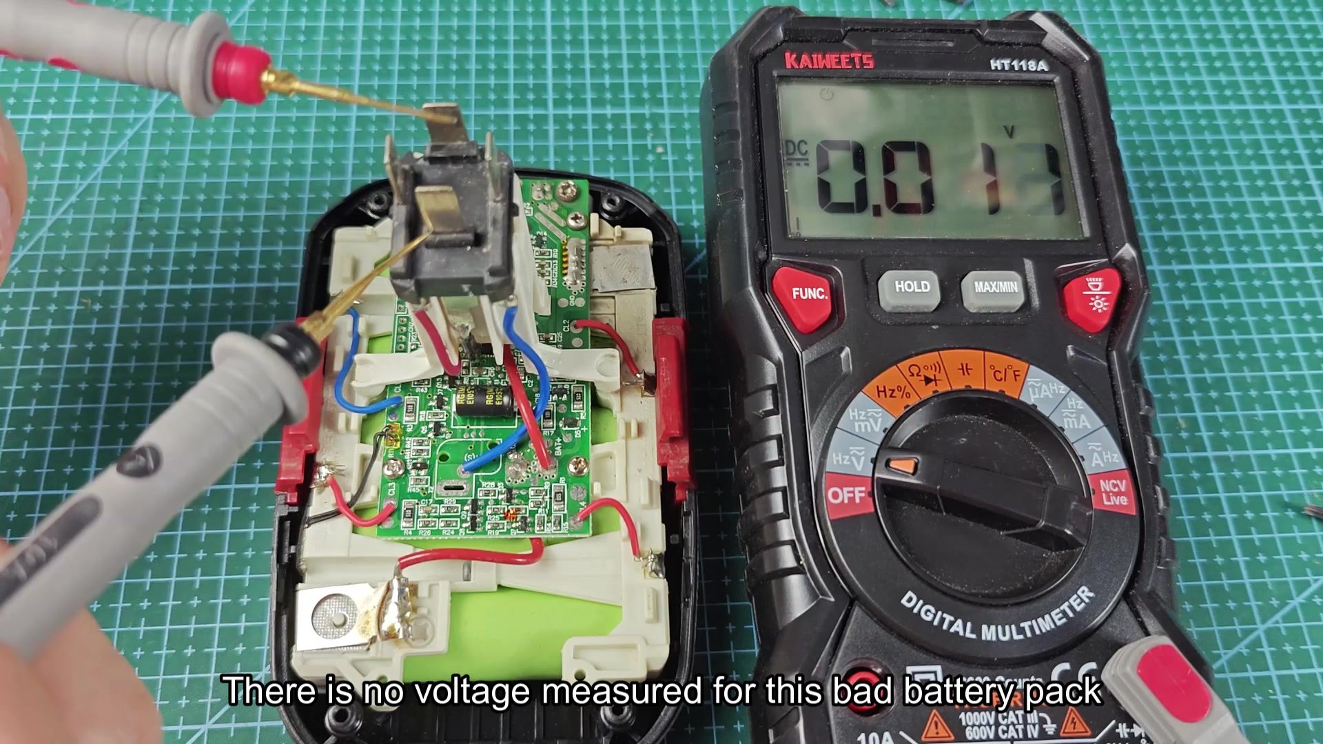 Multimeter showing no voltage on bad Craftsman battery pack Multimeter showing no voltage on bad Craftsman battery pack