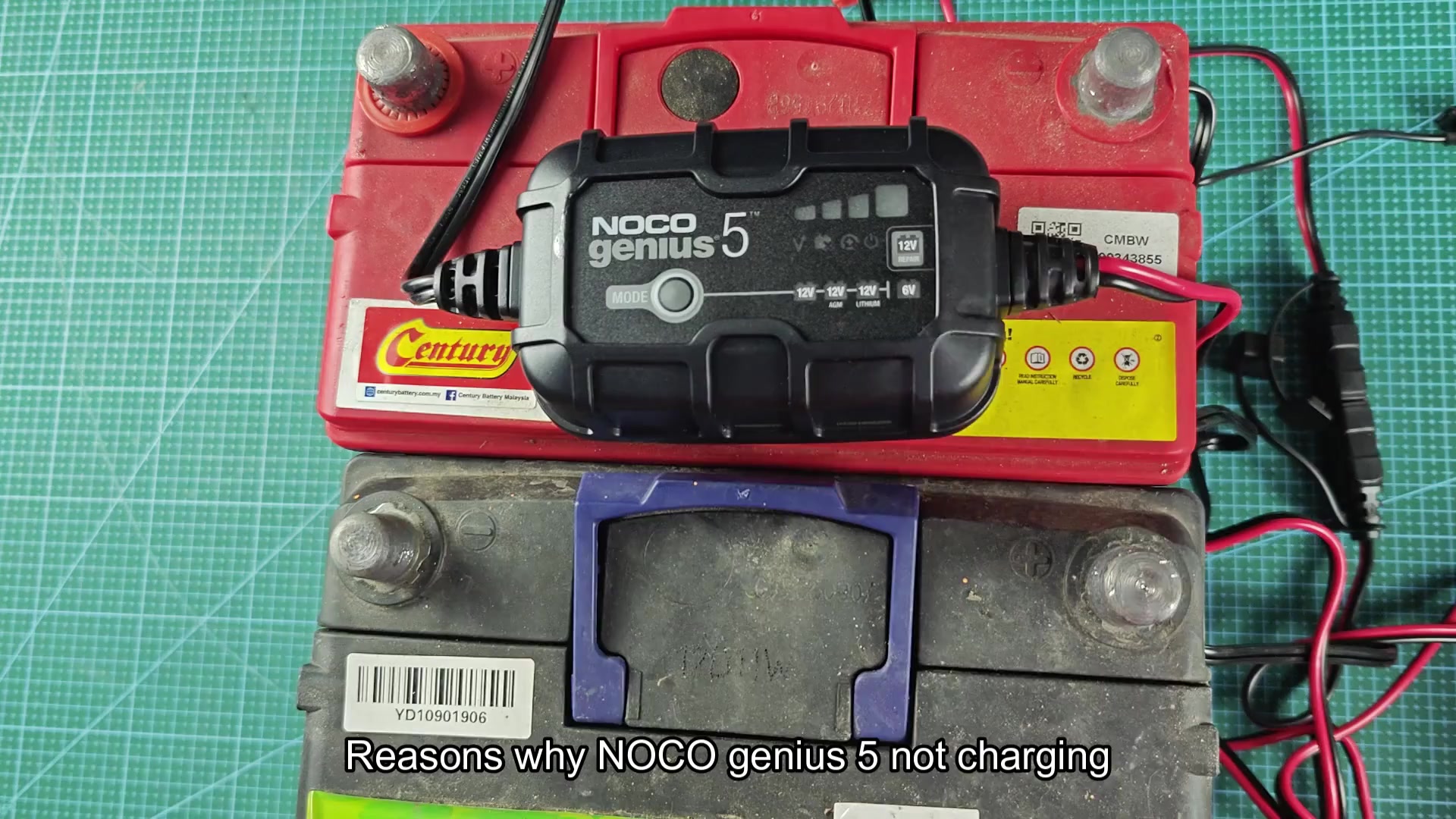 NOCO Genius 5 charger on car battery