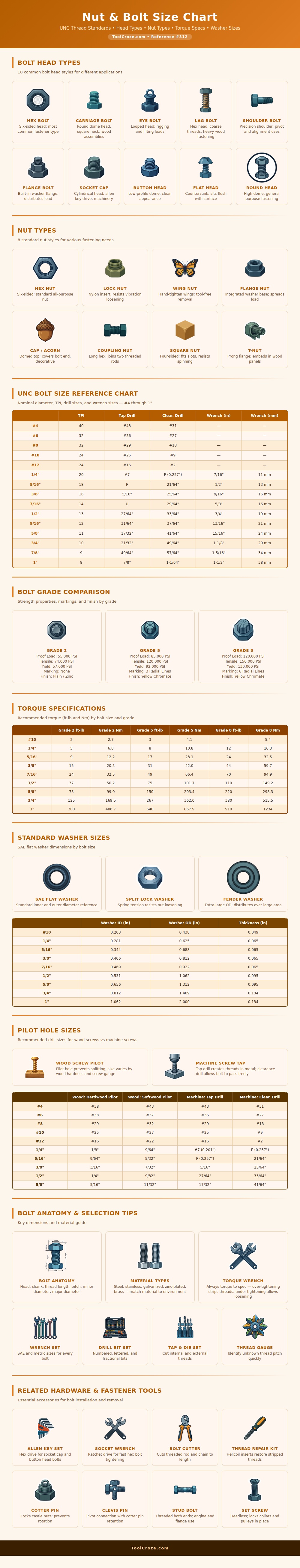 Nut And Bolt Size Chart