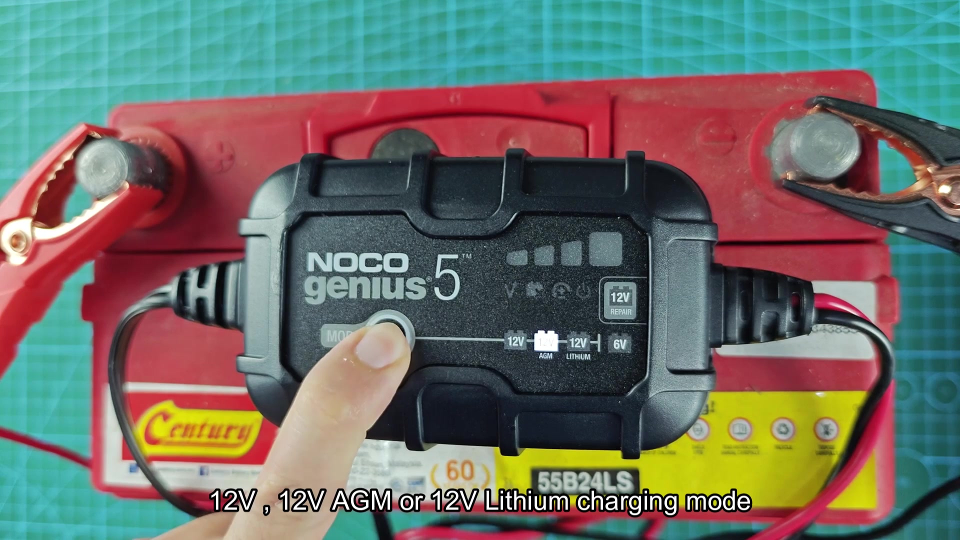 Selecting 12V Lithium charging mode