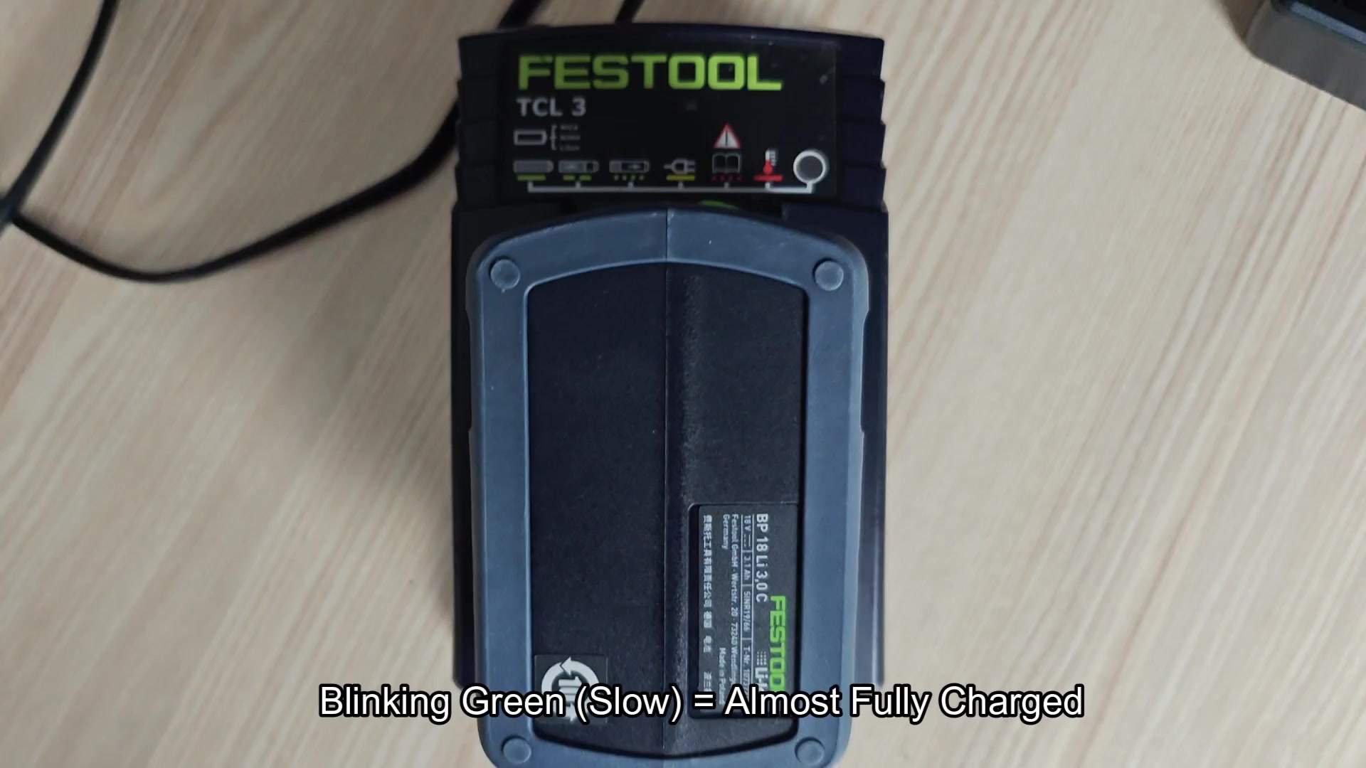 Slow green blink almost fully charged