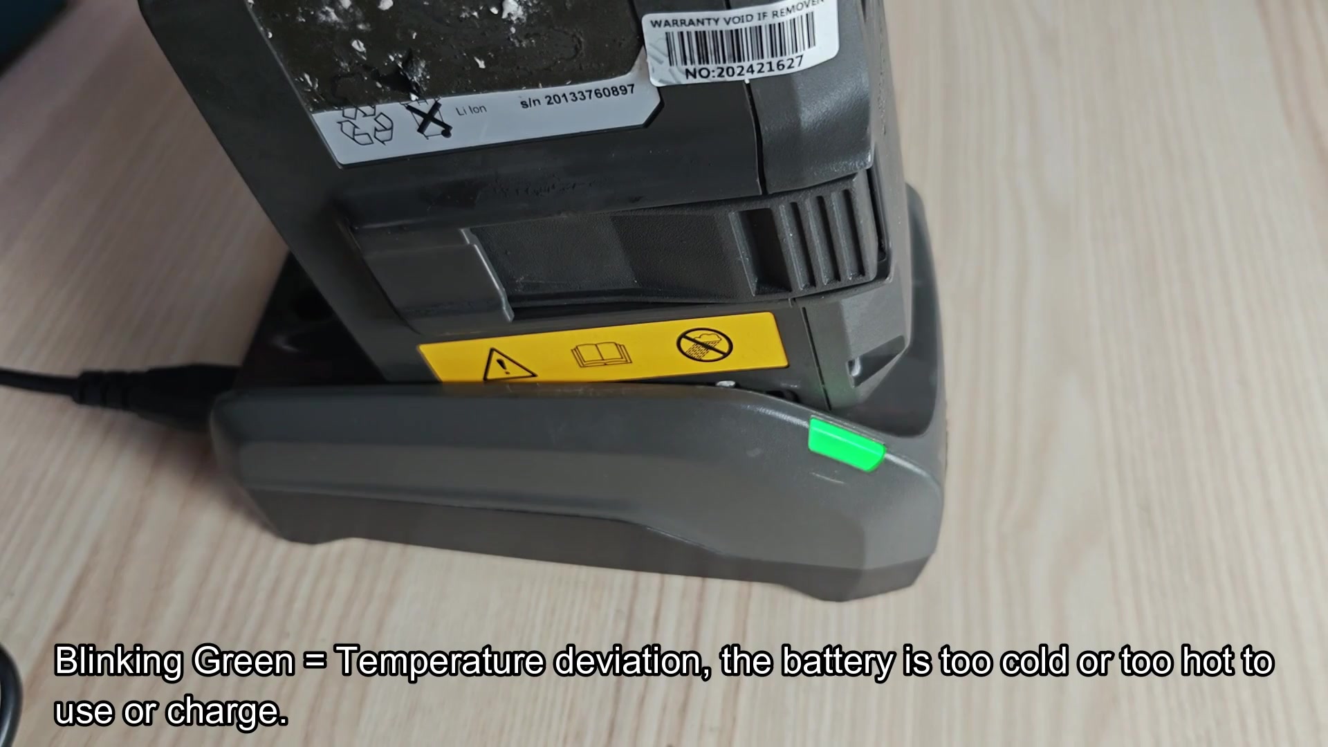Solid red light signals permanent charger error Solid red light signals permanent charger error