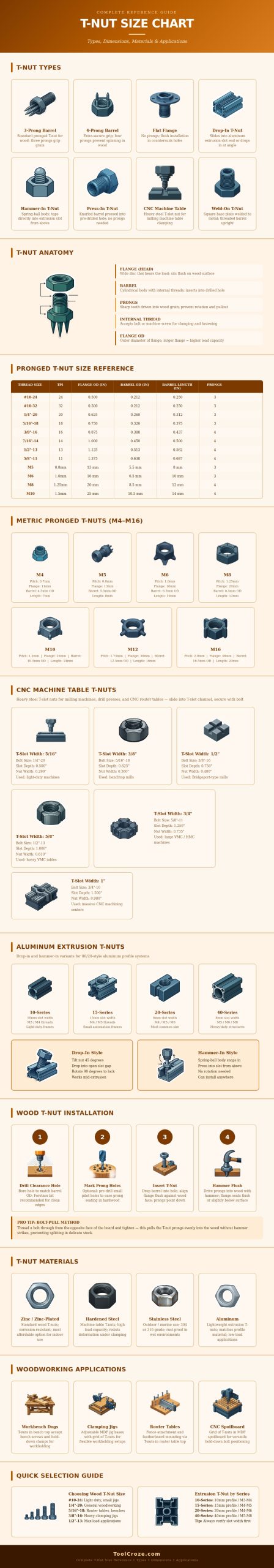 T Nut Size Chart