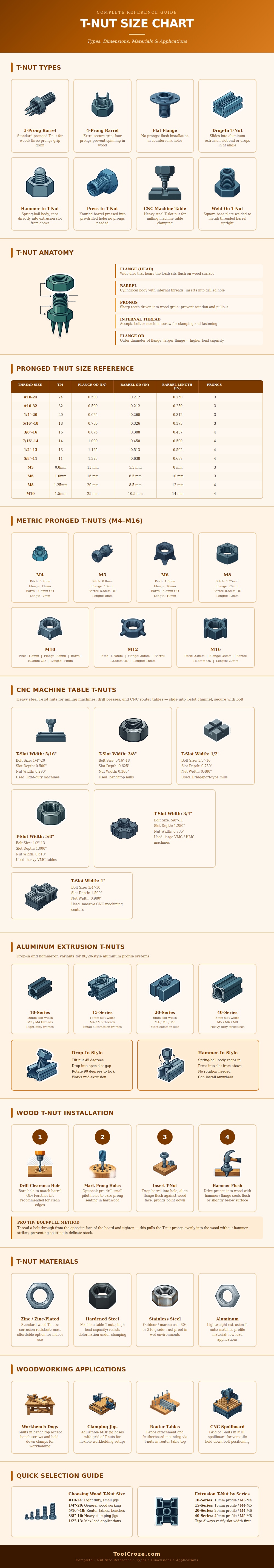 T Nut Size Chart