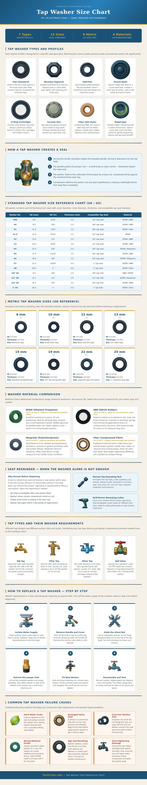 Tap Washer Size Chart