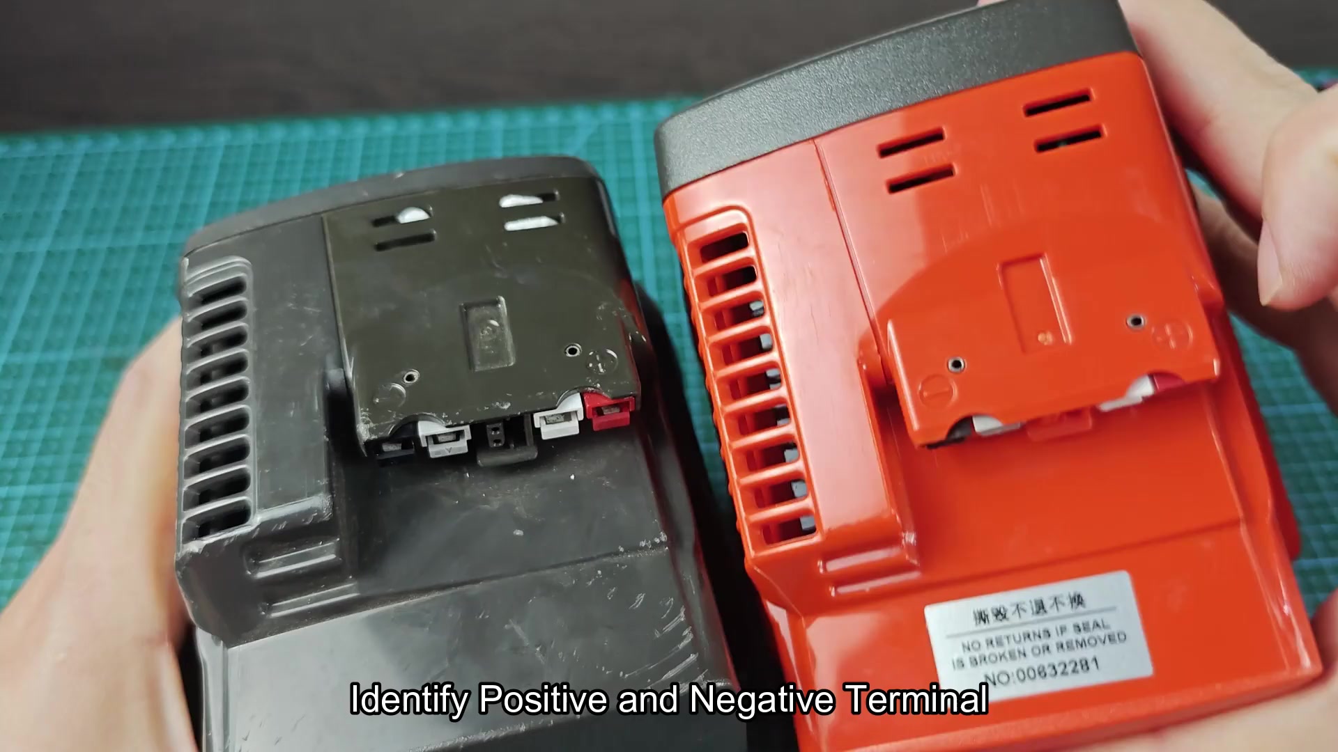 Two battery packs terminals side by side