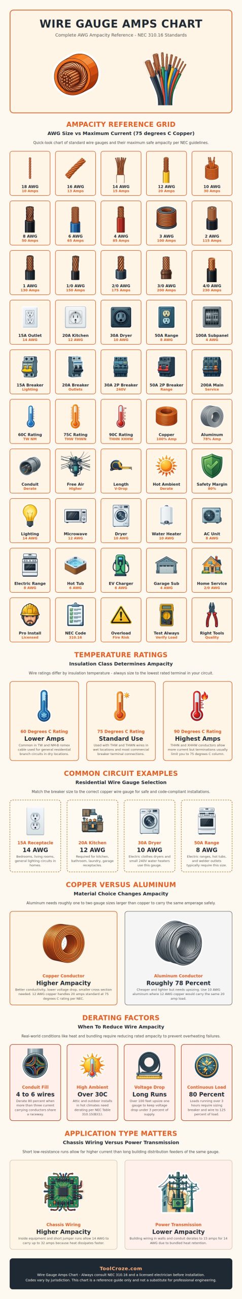 Wire Gauge Amps Chart