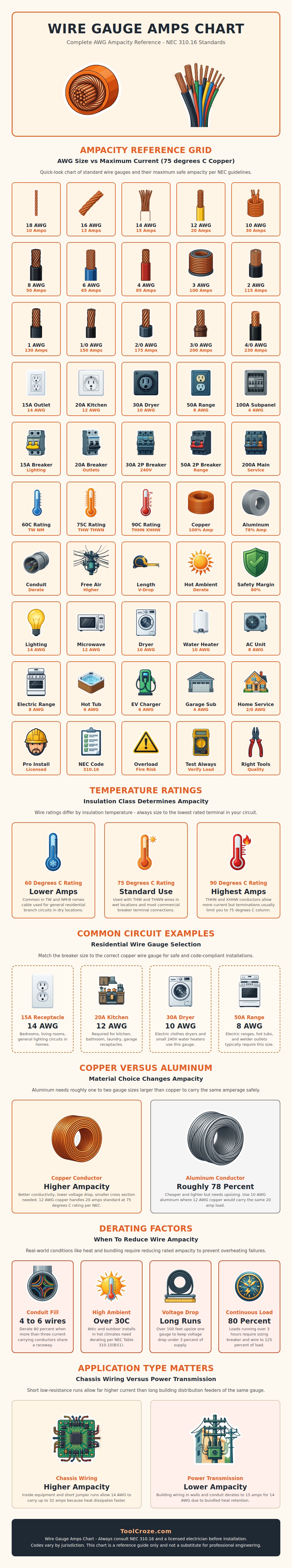 Wire Gauge Amps Chart