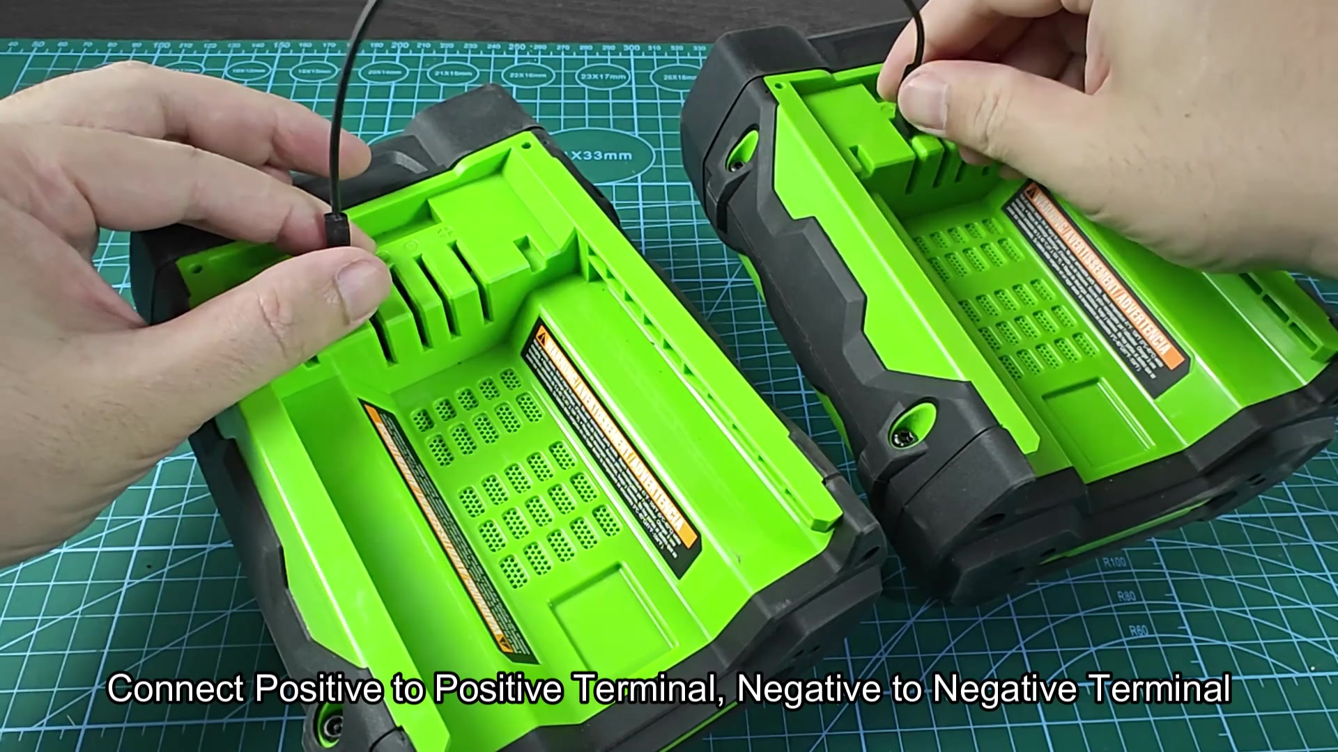 Wires connected to battery terminals