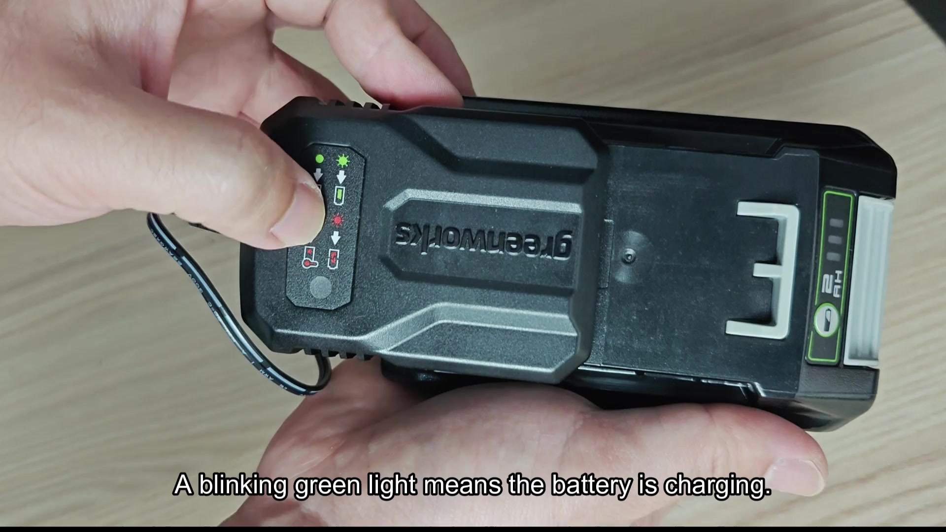 2.0Ah battery charges in 45 minutes