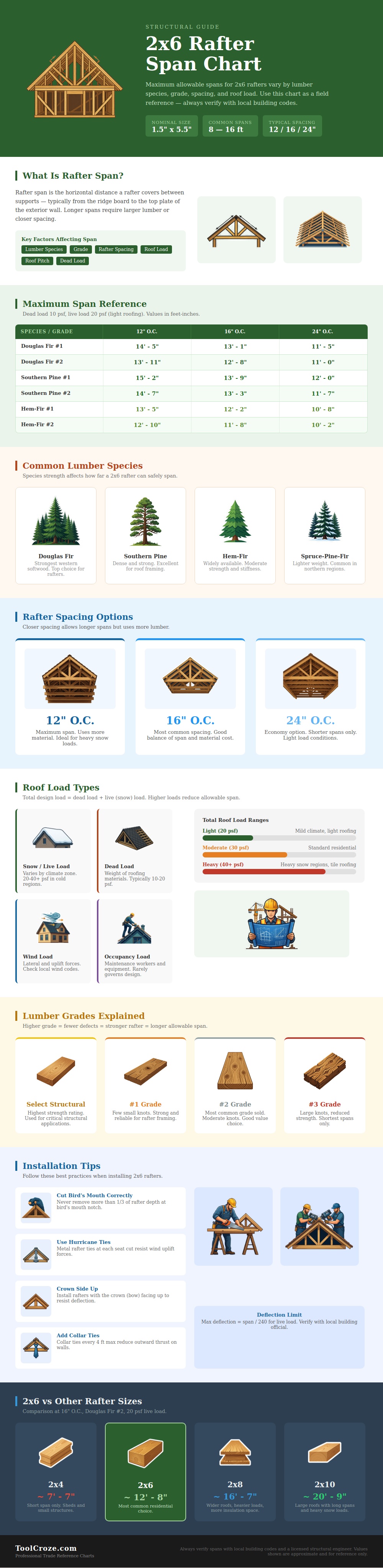 2×6 Rafter Span Chart