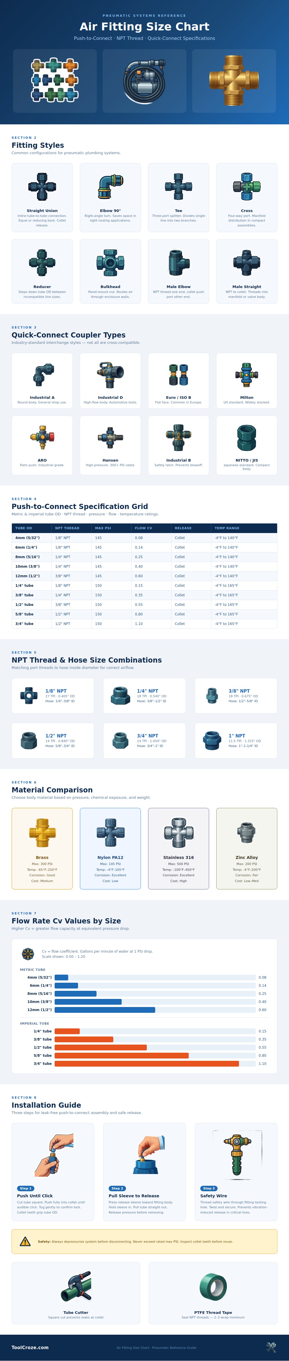 Air Fitting Size Chart
