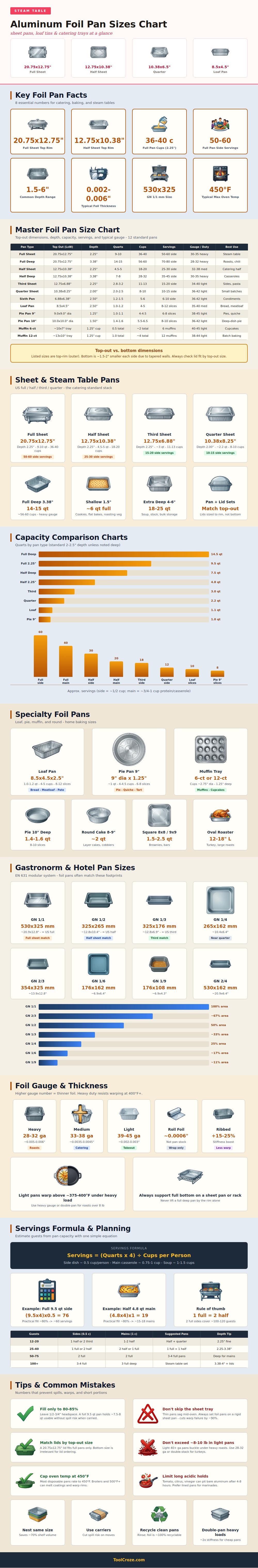 Aluminum Foil Pan Sizes Chart
