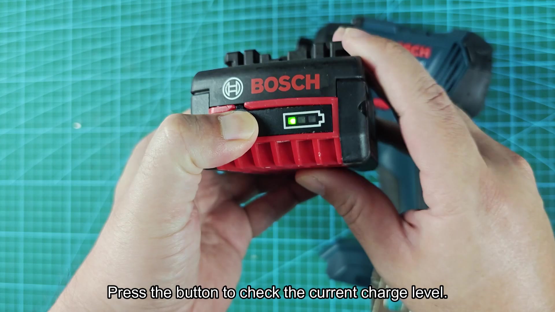Battery charge indicator showing green level Battery charge indicator showing green level