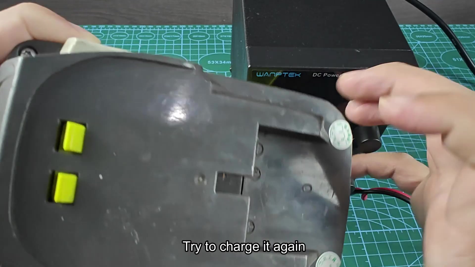 Battery connected to DC power supply