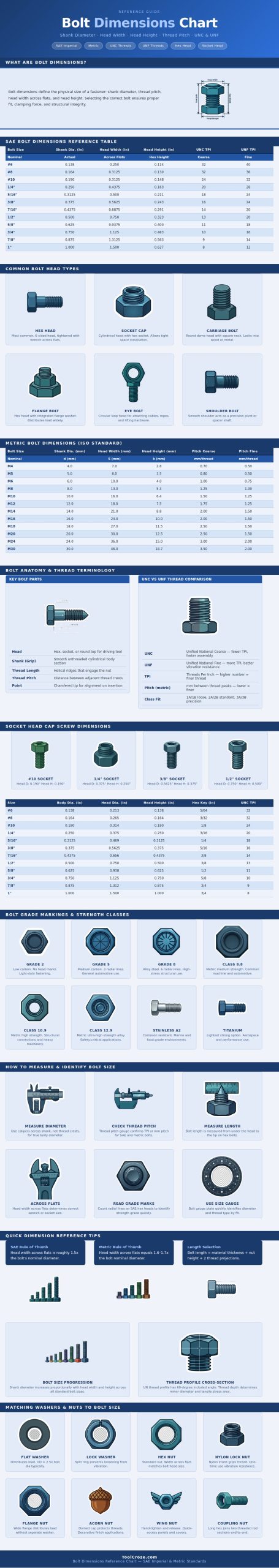 Bolt Dimensions Chart