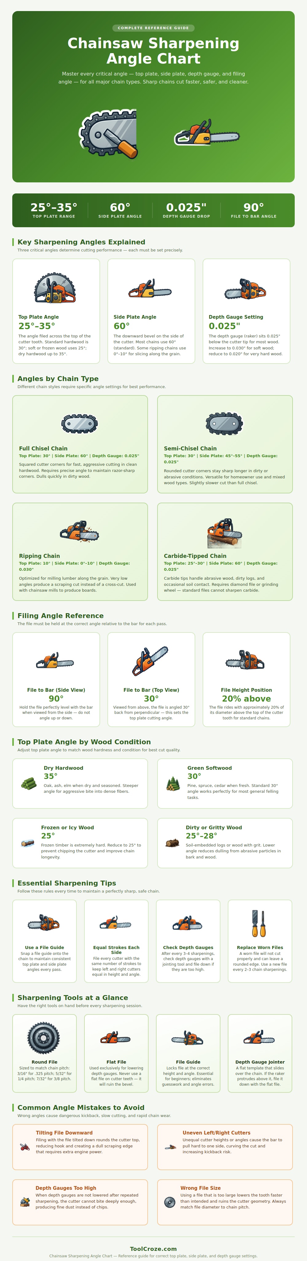Chainsaw Sharpening Angle Chart